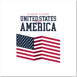 A Proud Citizen United States of America with american flag flap digial format Posters and Art